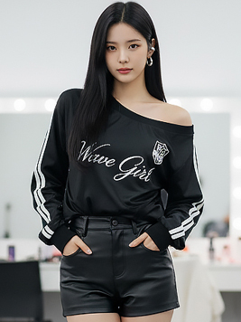 TOP(101306) 언발 오프숄더 럭비티셔츠