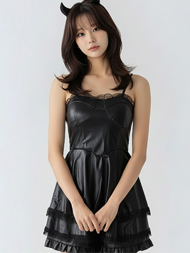 TOP(101311) 키피 가죽 원피스(댄스복, 공연복, 할로윈)