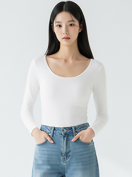 TOP(101313) BASIC 스탠다드 유넥 긴팔티