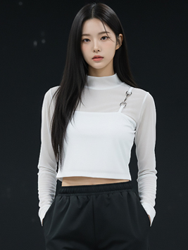 TOP(8218) 비죠 긴팔 크롭티