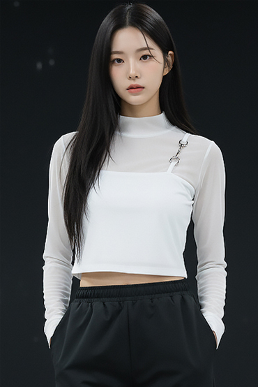 TOP(8218) 비죠 긴팔 크롭티