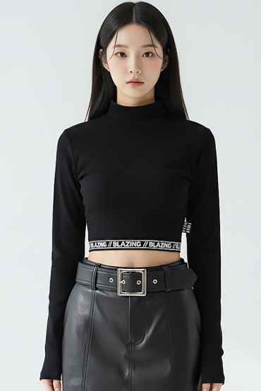 TOP(9047) 블레이징 하이 밴드크롭티