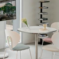 브런치 원형 테이블 사각 둥근사각 타원 라운드 인테리어 식탁 카페 테이블 실버엣지 화이트