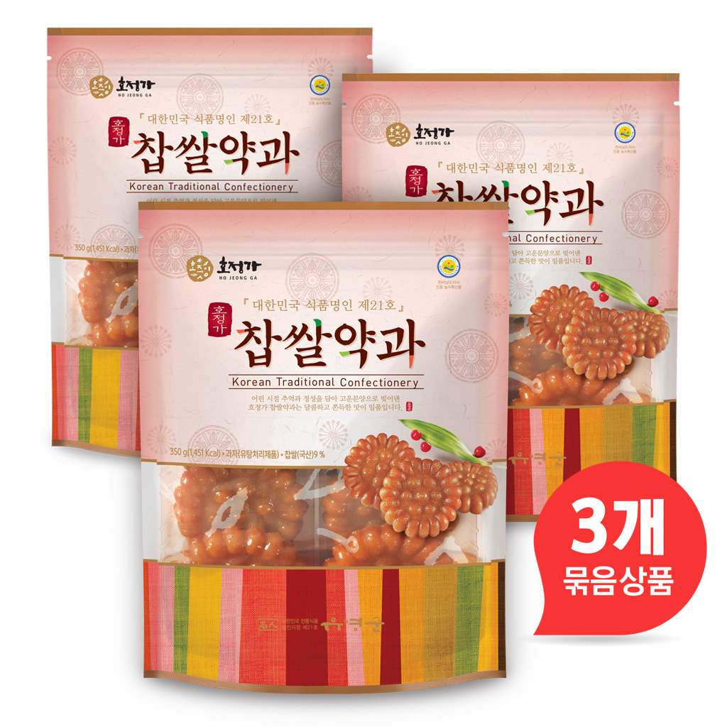 호정가 찹쌀약과 (봉지 10개입, 350g) * 3개 묶음 (총 1.05kg)