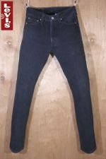 LEVI'S 리바이스 501 - 0660 블랭크탭 스트레이트 올 블랙진(28, 173이하) - h324