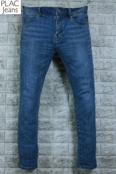 PLAC JEANS 플랙진 KURZ 빈티지 워싱  스판데님 로우 슬림핏  (허리 34, 키 170이하) - c684