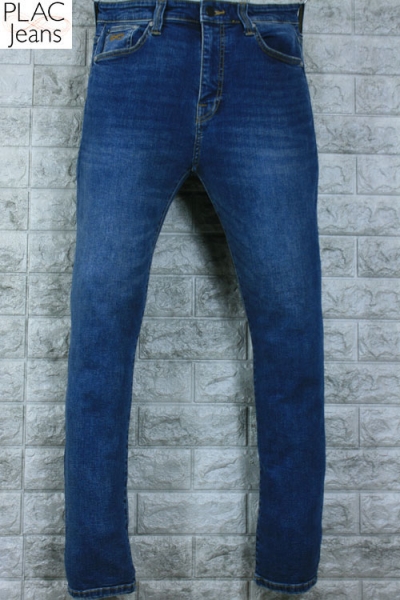 PLAC JEANS 플랙진 NEU KURZ 투슬림 블랙 가죽 패치 스판데님 (허리 31, 키 172이하) - a759