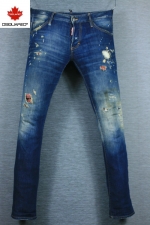 Dsquared2 디스퀘어드2 빈티지 페인팅 찢청 스크래치 슬림 스판데님 (허리 34, 키 175이하) - c781