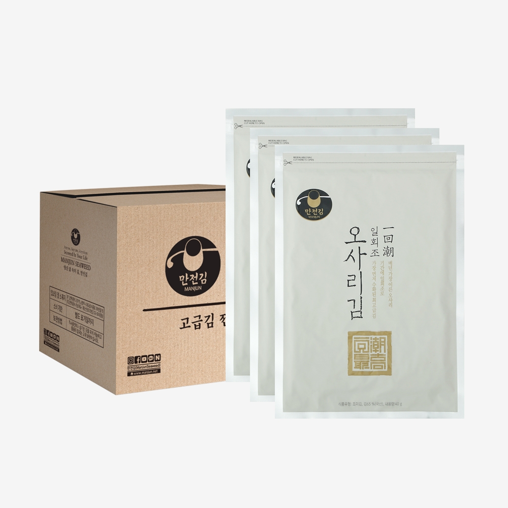 [대용량] 일회조 오사리김 조미 전장40g x 3봉 1Box (10입)