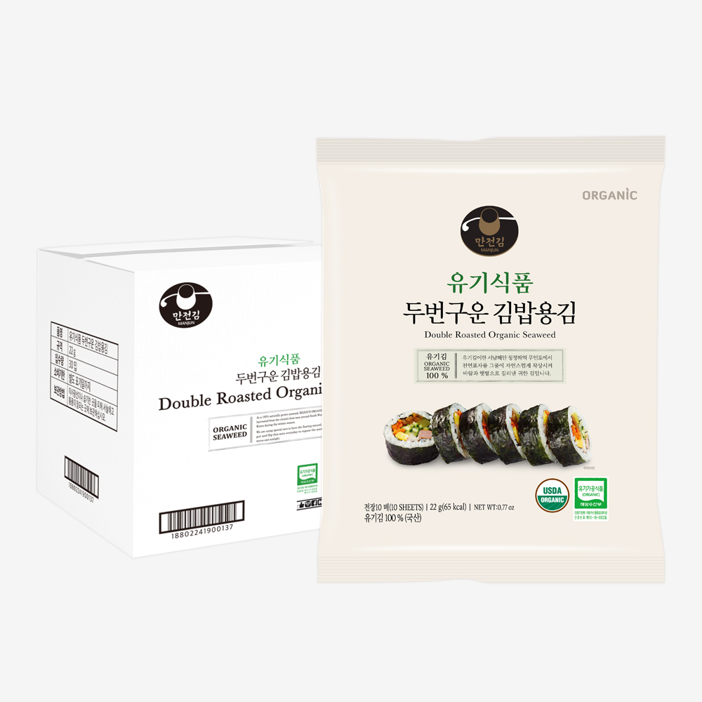 [대용량] 유기농 두번구운 김밥김 10매22g 1Box (30입)