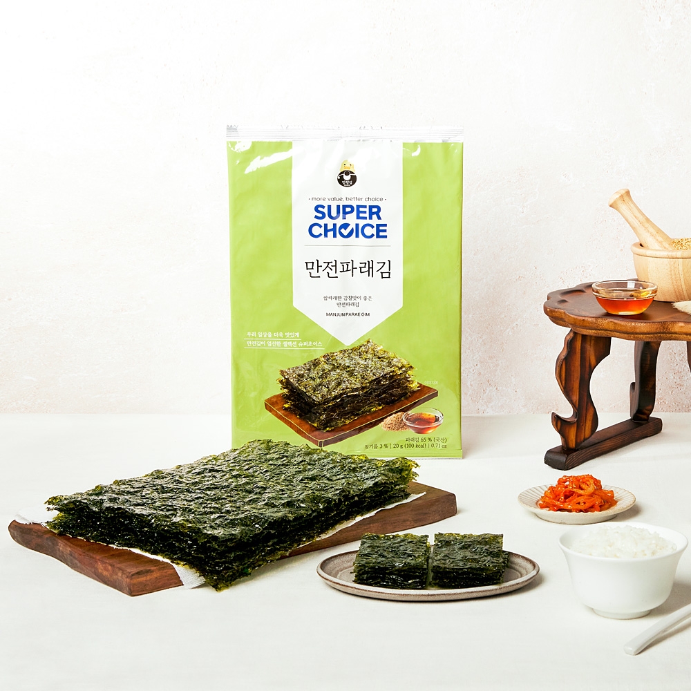 슈퍼초이스 만전파래김조미 전장김 20g x 3봉