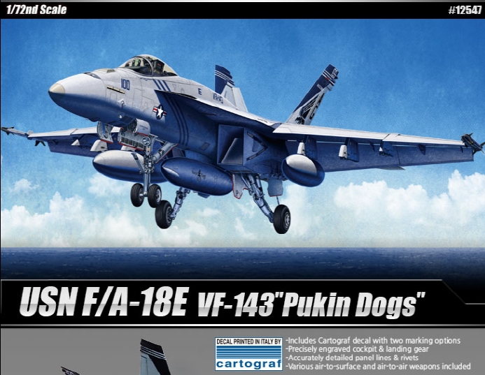 AC12547 1/72 USN F/A-18E VMFA-143 "Pukin Dogs"