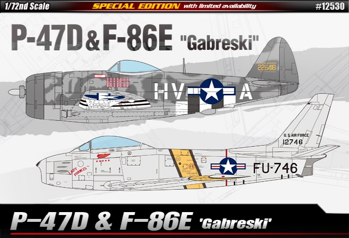 AC12530 1/72 P-47D & F-86E \"Gabreski\"