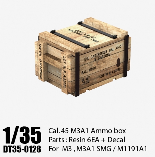 DT35128 1/35 WW2 U.S Cal.45 M3A1 ammo box (w/decal)