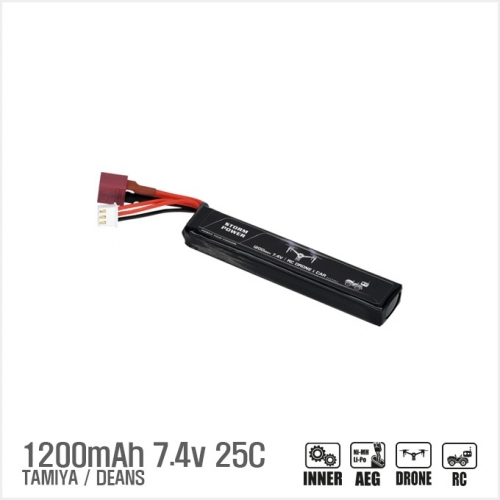 Li-Po밧데리 1200mAh 7.4V 25C Compact (딘스짹 선택가능)_93 X 18 X 11mm(두께)