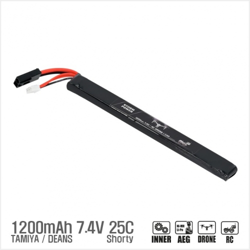 Li-Po밧데리 1200mAh 7.4V 30C Shorty (딘스짹 선택가능)_164 X 15 X 9mm(두께)