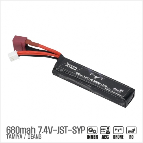 Li-Po밧데리 680mAh 7.4V JST-SYP (딘스짹 선택가능)_76 X 17 X 11mm(두께)