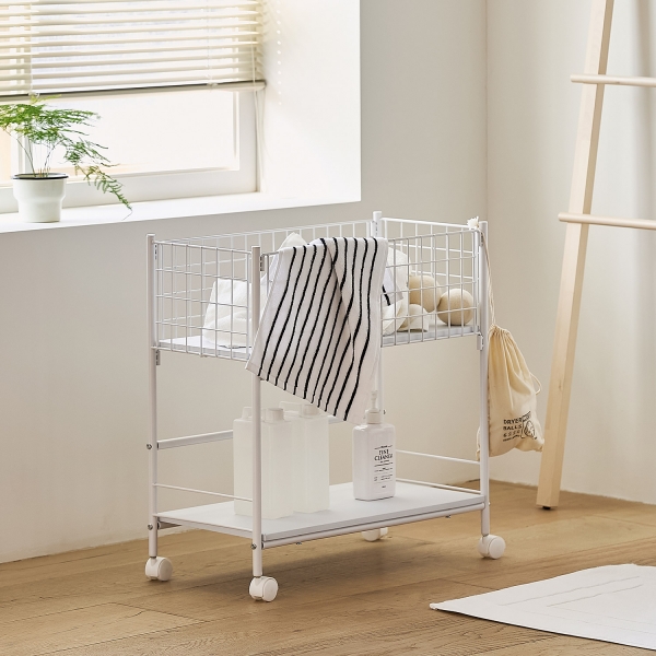 헤이즈 수납 트롤리이동식 빨래바구니 2size