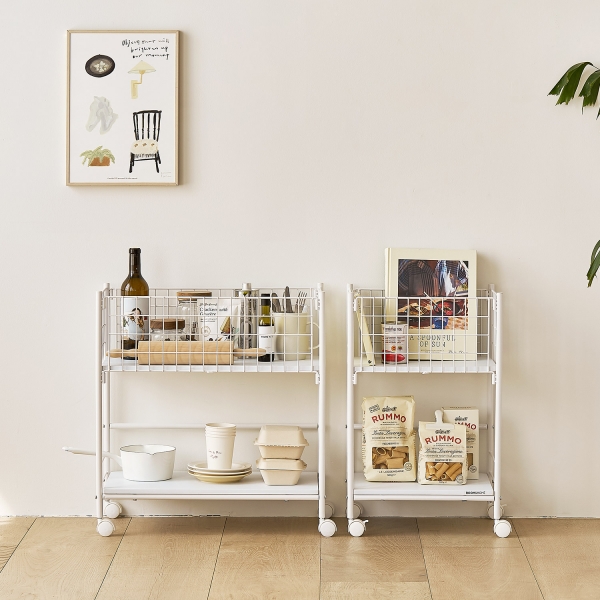 헤이즈 수납 트롤리이동식 빨래바구니 2size