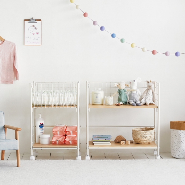 헤이즈 수납 트롤리이동식 빨래바구니 2size