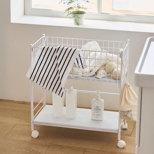 헤이즈 수납 트롤리이동식 빨래바구니 2size