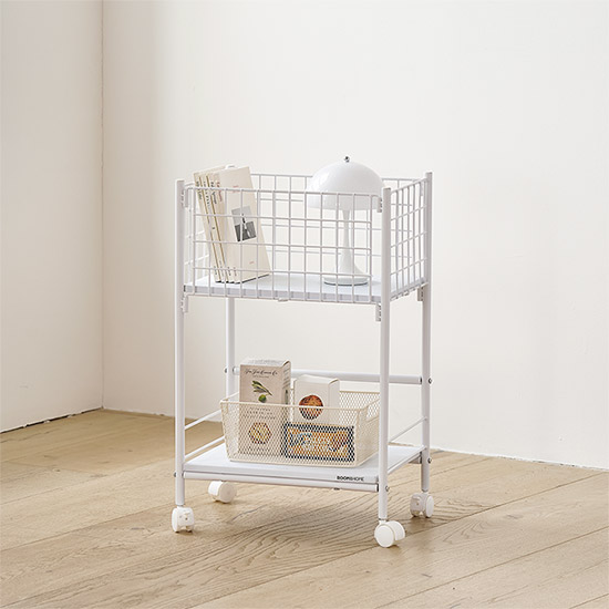 헤이즈 수납 트롤리 이동식 빨래바구니 M