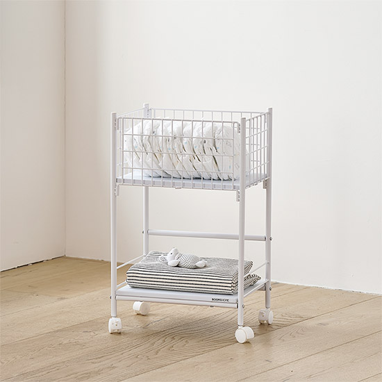 헤이즈 수납 트롤리 이동식 빨래바구니 M