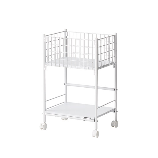 헤이즈 수납 트롤리 이동식 빨래바구니 M