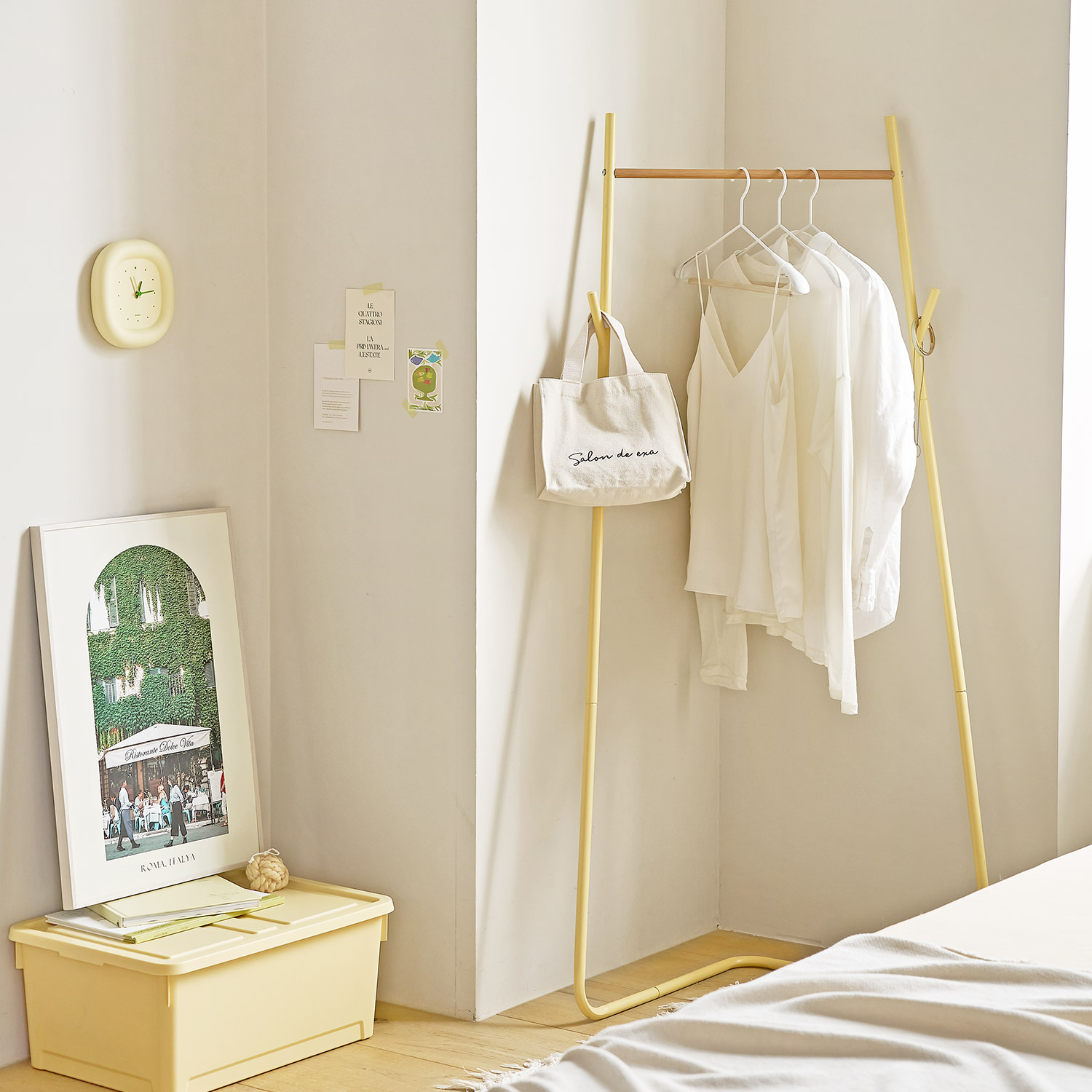 노르딕 코너 행거 L자형 스탠드 코트 옷걸이