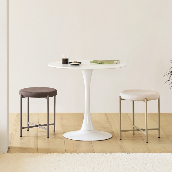 모그 원형 패브릭 스툴 조립식 간이 보조 의자