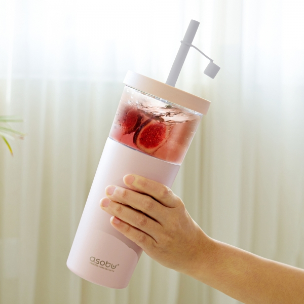 캐나다 아소부 빨대텀블러 앤 스테인레스컵 2IN1 마리나 845ml