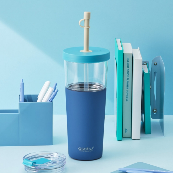 캐나다 아소부 빨대텀블러 앤 스테인레스컵 2IN1 마리나 845ml
