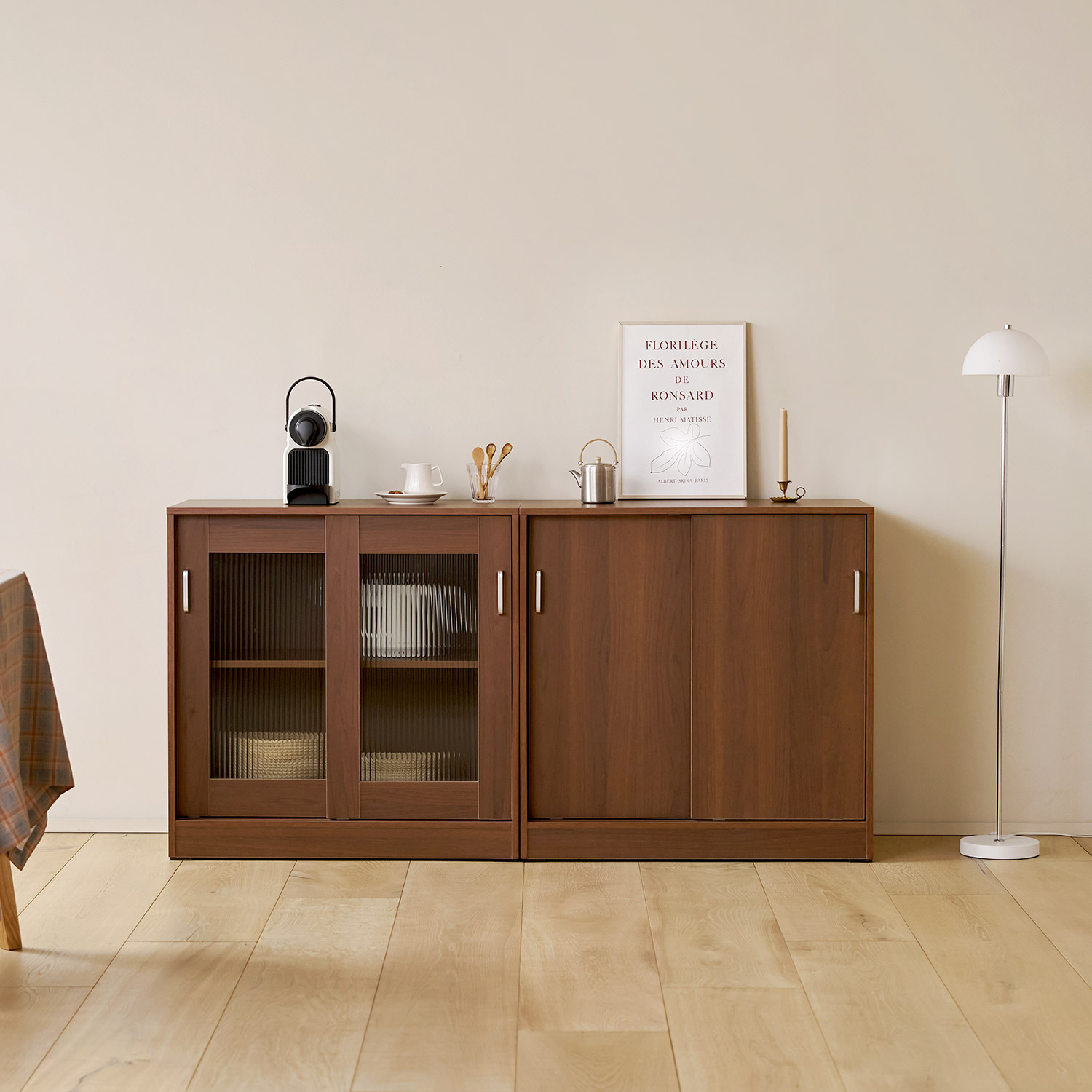 발트 주방 수납장 하부장 세트 (일반하부장+유리하부장)