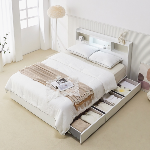 베스트 LED 수납 침대 (Q)