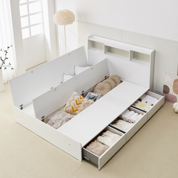 베스트 LED 수납 침대 (Q)