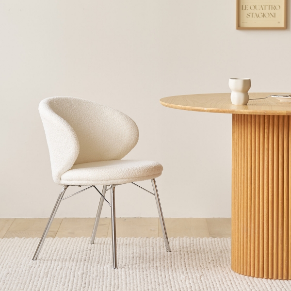 [블랙 색상 출시!]<BR>리버티 체어 인테리어 부클 디자인 의자 식탁 카페 주방 심플