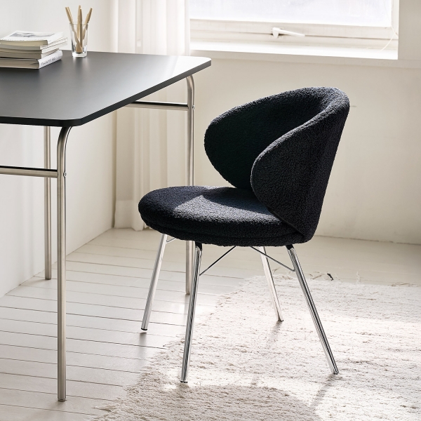 [블랙 색상 출시!]<BR>리버티 체어 인테리어 부클 디자인 의자 식탁 카페 주방 심플