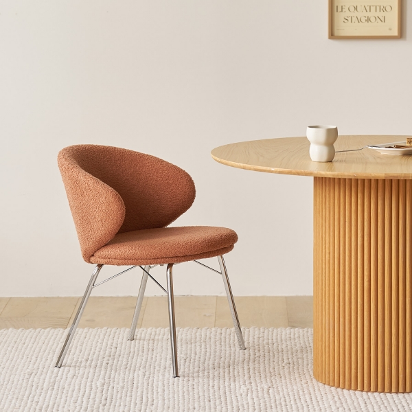 [블랙 색상 출시!]<BR>리버티 체어 인테리어 부클 디자인 의자 식탁 카페 주방 심플