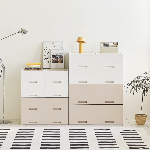 데일리 1단 서랍장 적층 모듈형 수납장 리빙 박스 2color, 4size