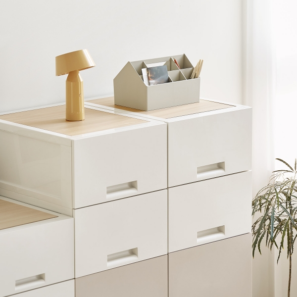 데일리 1단 서랍장 적층 모듈형 수납장 리빙 박스 2color, 4size