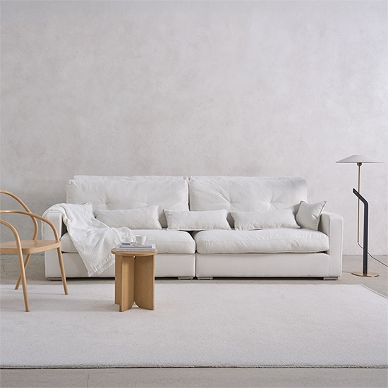 모블러 덴버 더블등받이 4인 패브릭 소파 + 쿠션 5P 증정