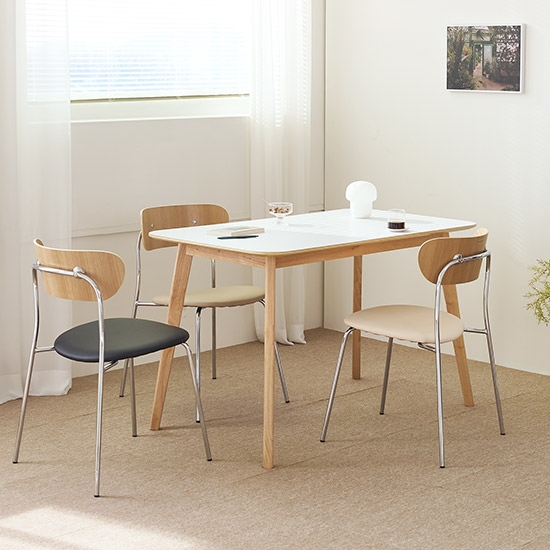 보메 원목 식탁 (1600) + 브롱스 체어(4P)