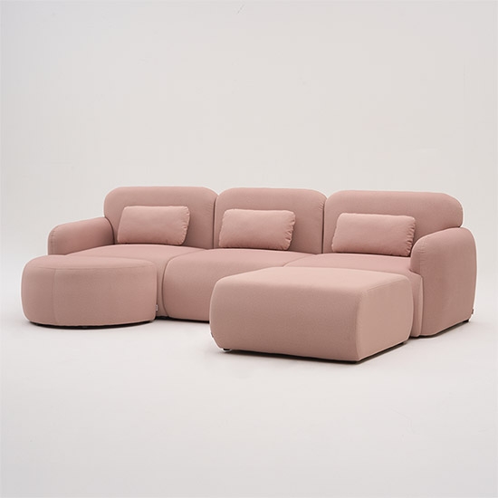 모블러 지아니 4인 패브릭 소파 핑크 + 쿠션 3P 증정