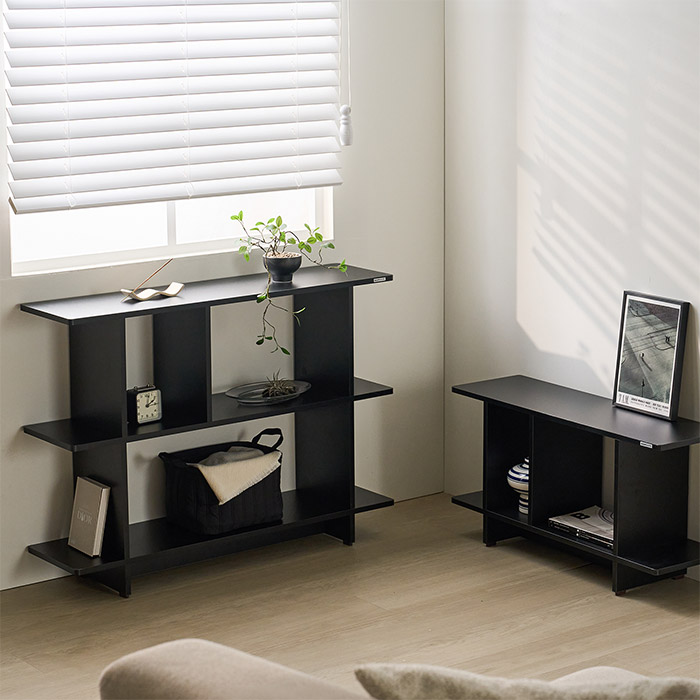 [3단 800 브라운 4/27 출고][블랙 색상 출시!]발트 사각 선반장 진열장 수납 선반 다용도 거실