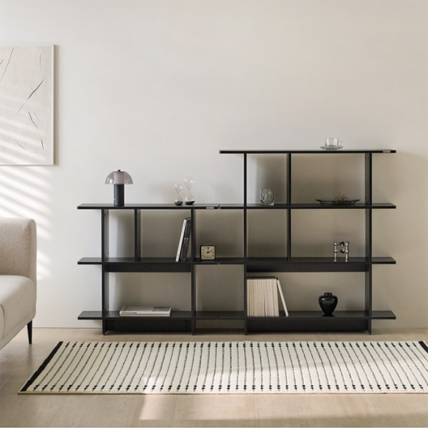 [3단 800 브라운 4/27 출고][블랙 색상 출시!]발트 사각 선반장 진열장 수납 선반 다용도 거실