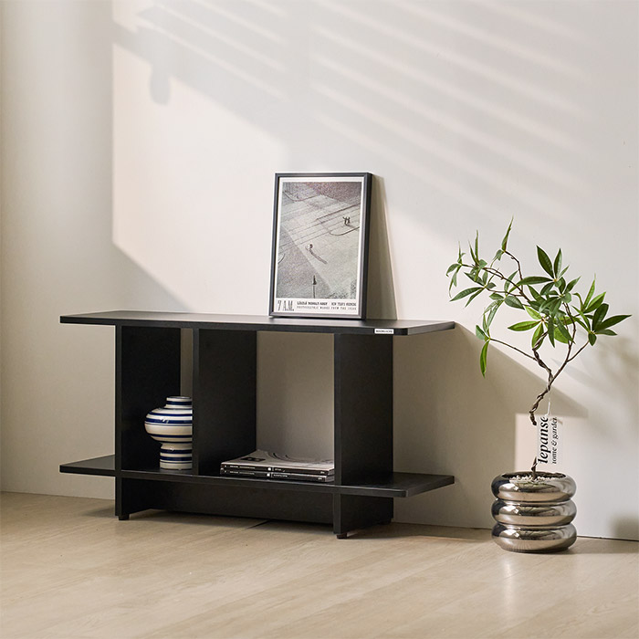 [블랙 색상 출시!]발트 사각 선반 스탠드 다용도 수납 진열장 2단 800/1000