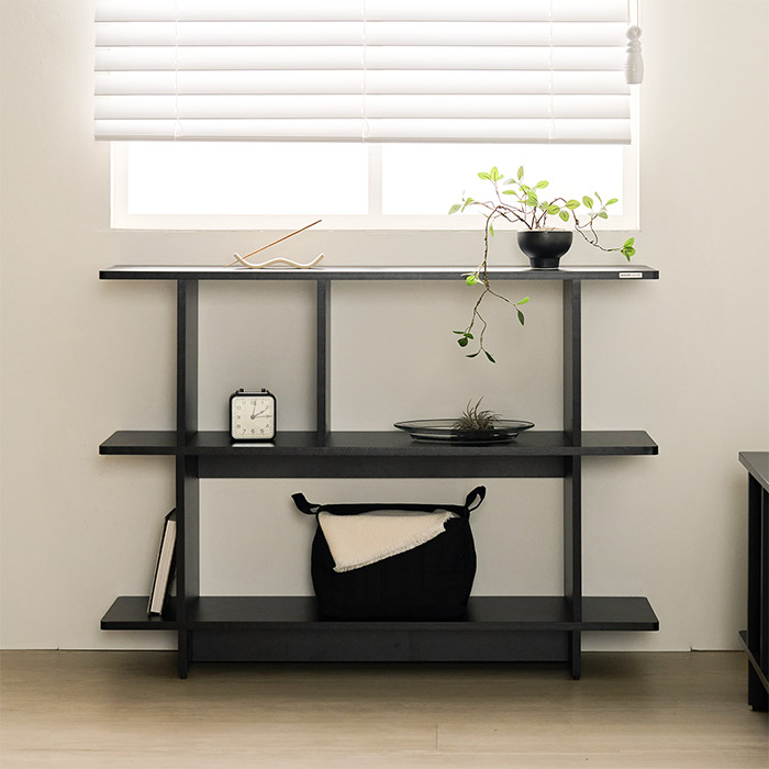 [3단 800 브라운 5월 순차 출고][블랙 색상 출시!]발트 사각 선반 스탠드 다용도 수납 진열장 3단 800/1000