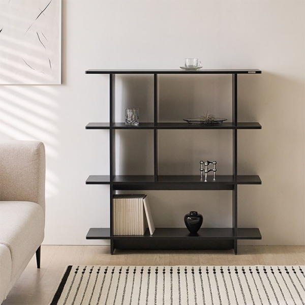 [블랙 색상 출시!]발트 사각 선반 스탠드 다용도 수납 진열장 4단 800/1000