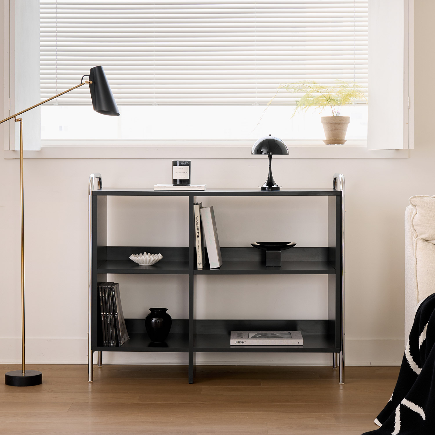 [사은품 증정]발트 크롬 수납 선반 미드센츄리 책장 진열장 400/600/1000