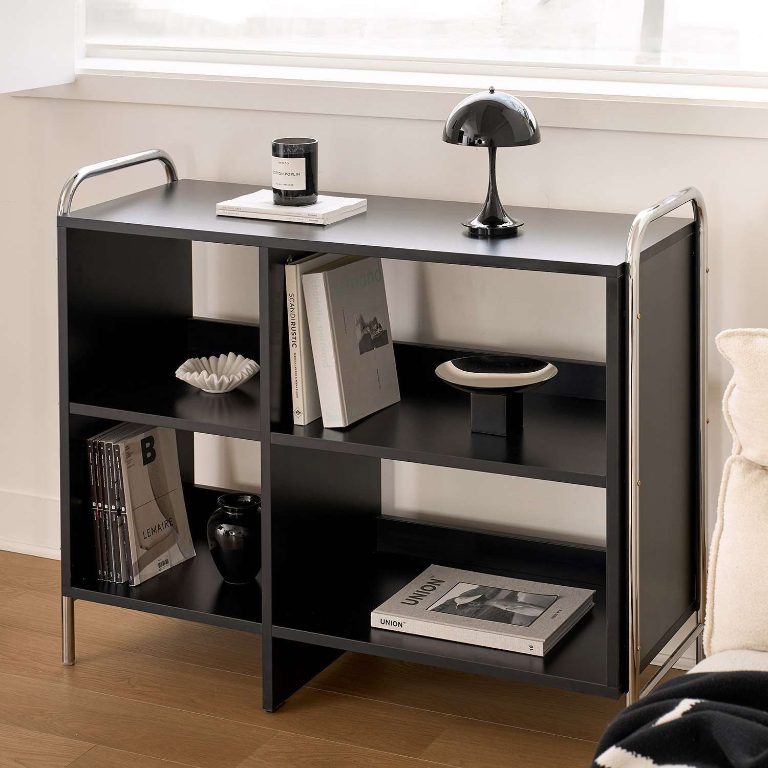 [사은품 증정]발트 크롬 수납 선반 미드센츄리 책장 진열장 400/600/1000